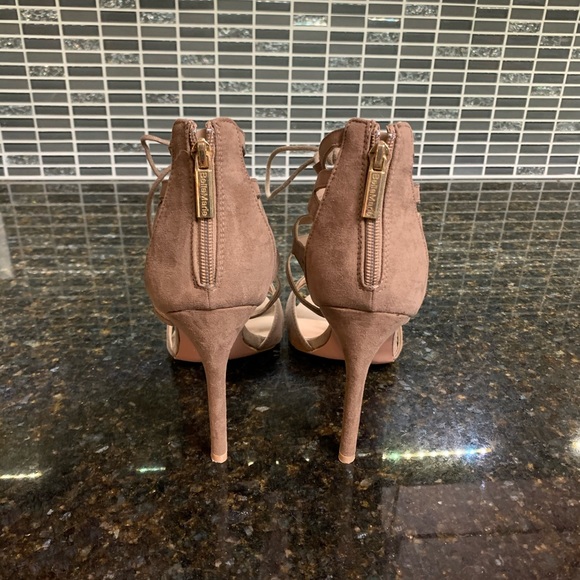 Strapy Faux Suede High Heels - Picture 3 of 5